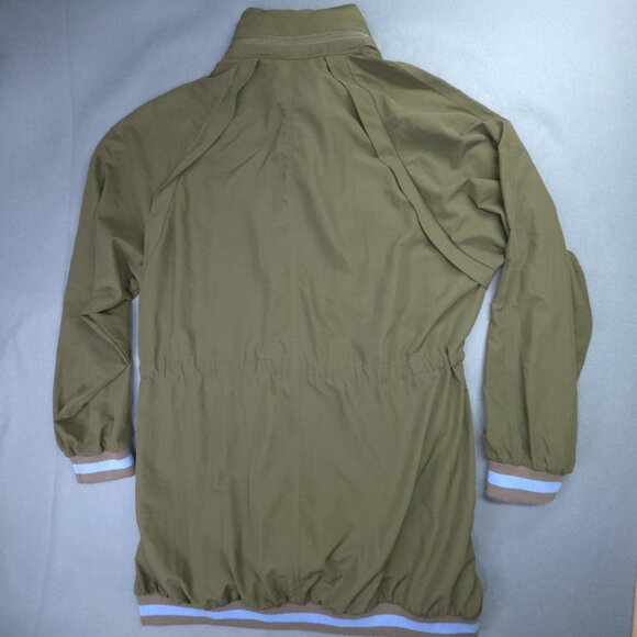 Free People Jacket Womens S - M Green Drawstring High Collar Zip Snap Boho Coat - Picture 6 of 12